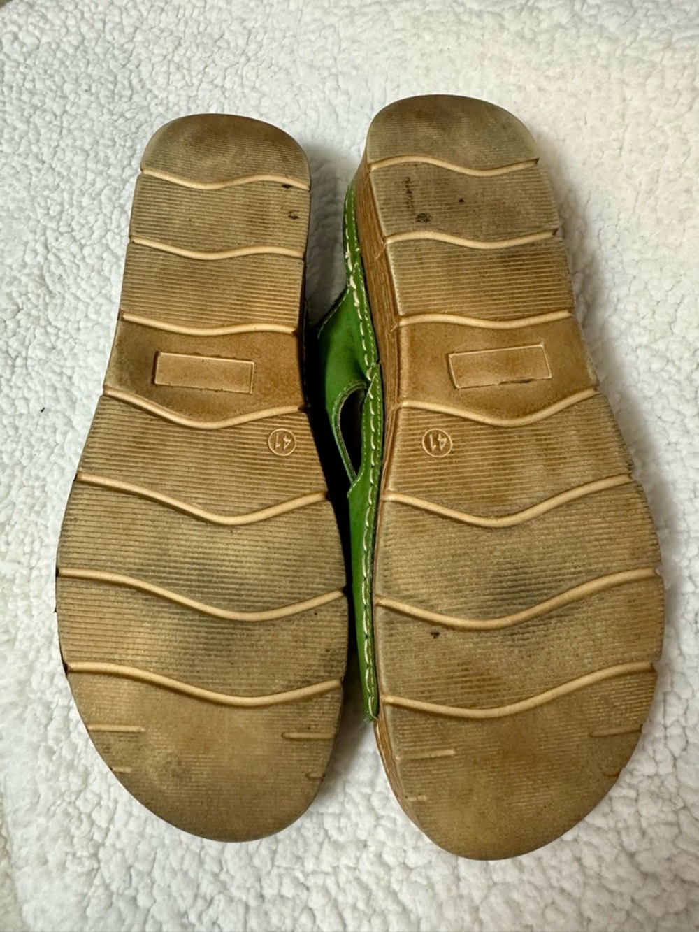 V Italia Women's Green Leather Slingback Sandals with Adjustable Strap 41 / 10 - Picture 8 of 8